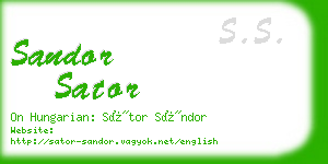 sandor sator business card